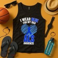 I Wear Blue For My Dad ALS Awareness Tank Top thumb 4