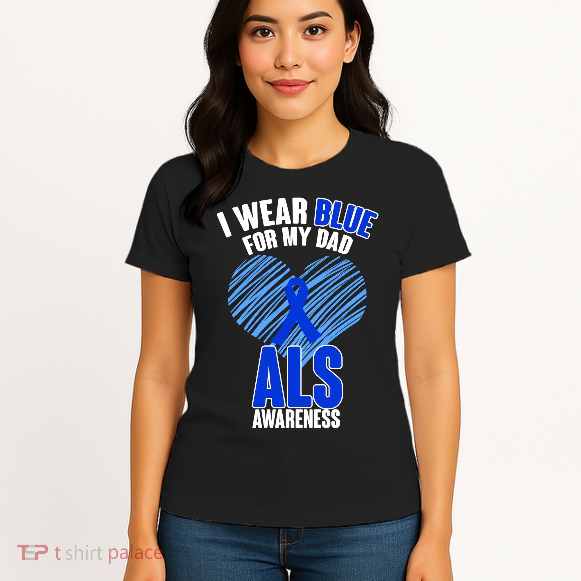I Wear Blue For My Dad ALS Awareness Women's T-Shirt