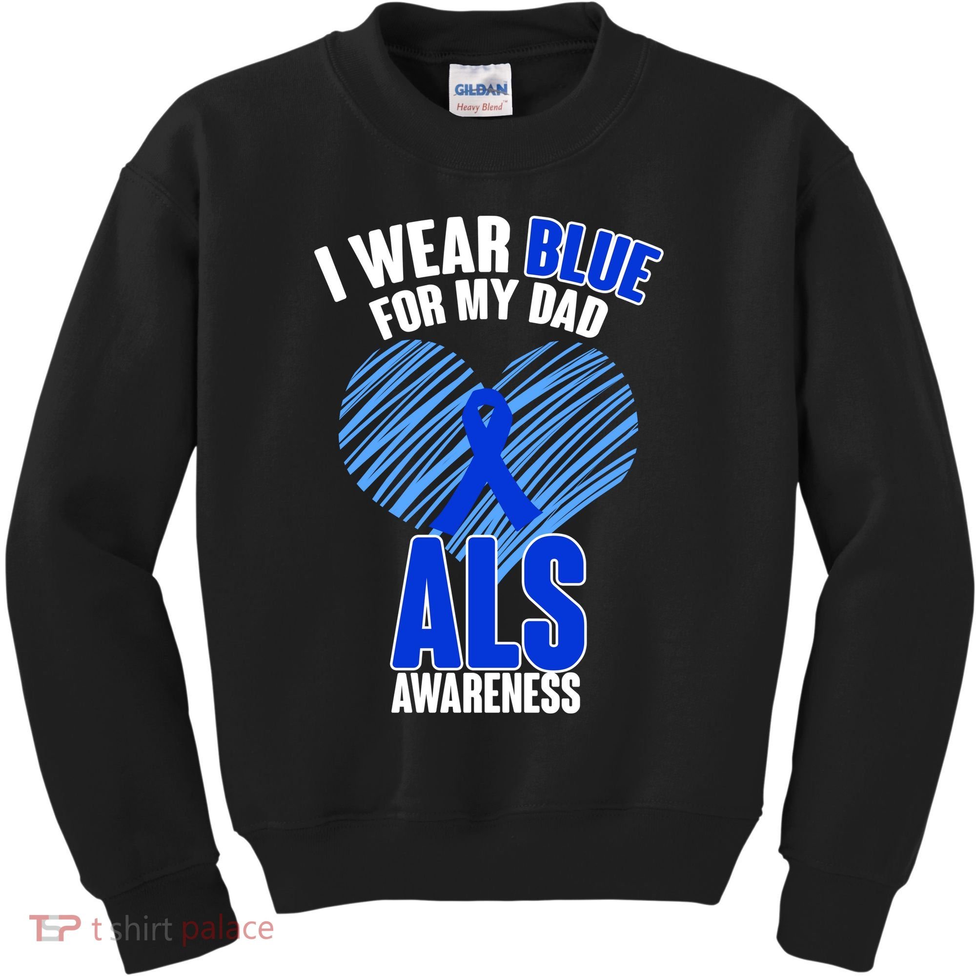 I Wear Blue For My Dad ALS Awareness Kids Sweatshirt