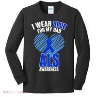 I Wear Blue For My Dad ALS Awareness Kids Long Sleeve Shirt thumb 0