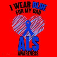I Wear Blue For My Dad ALS Awareness Santa Hat thumb 1