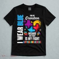 I Wear Blue For My Grandson His Fight is My Fight Autism T-Shirt thumb 5