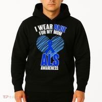 I Wear Blue For My Mom ALS Awareness Hoodie thumb 2