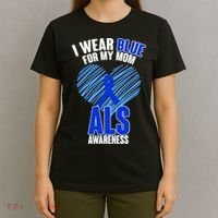 I Wear Blue For My Mom ALS Awareness T-Shirt thumb 4