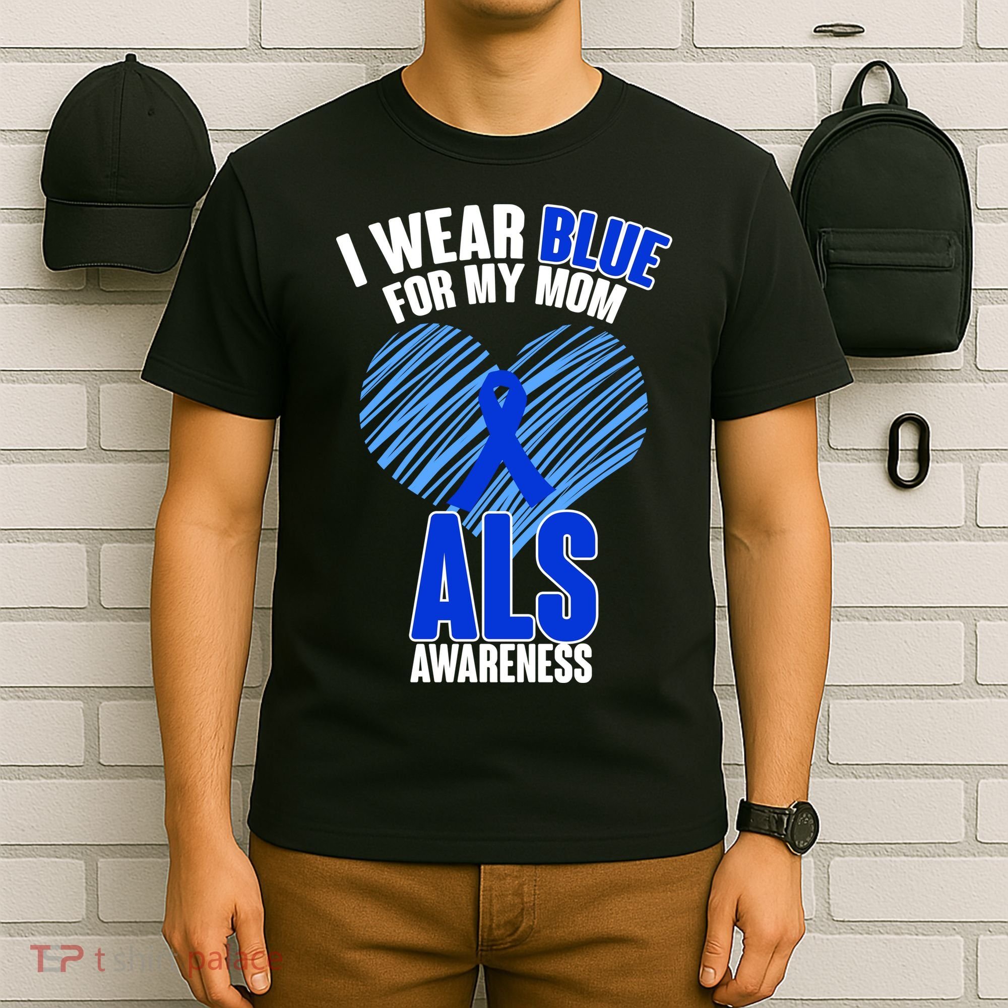 I Wear Blue For My Mom ALS Awareness T-Shirt