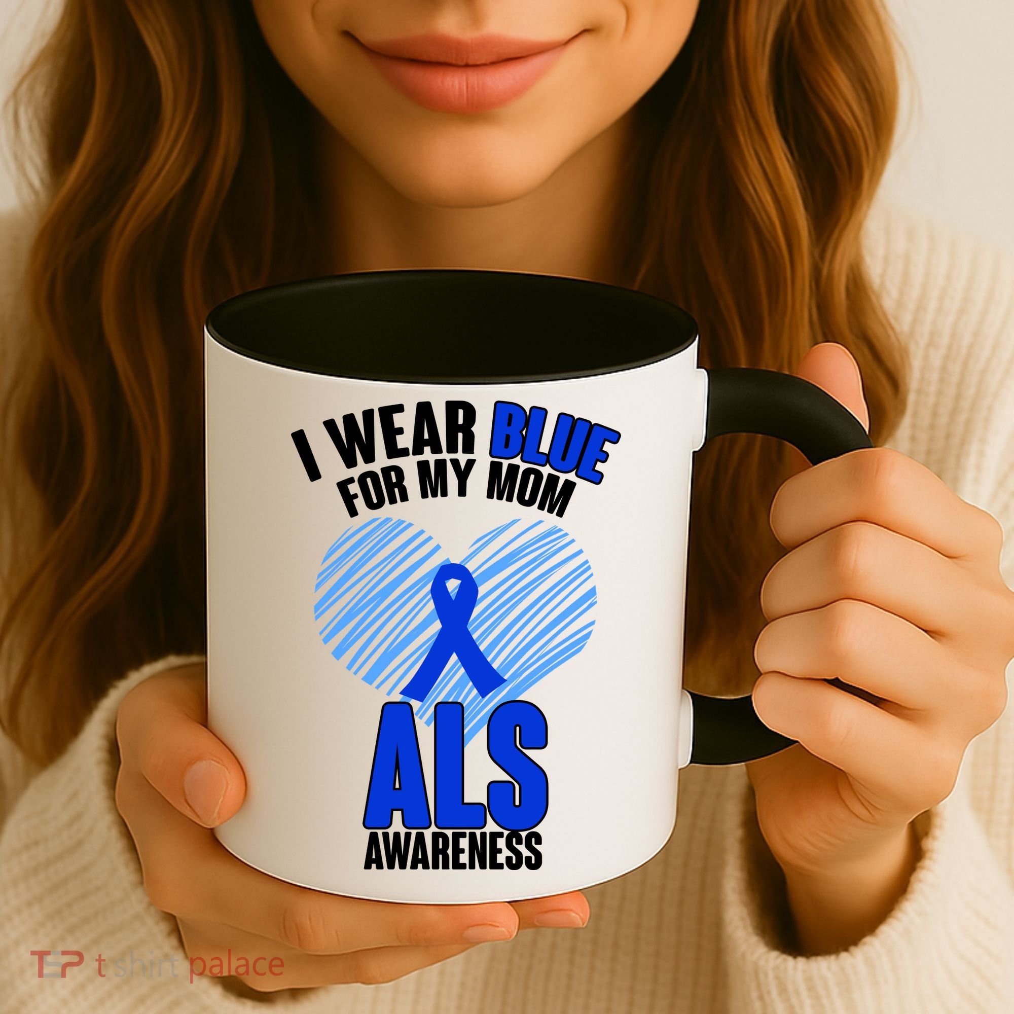 I Wear Blue For My Mom ALS Awareness Coffee Mug