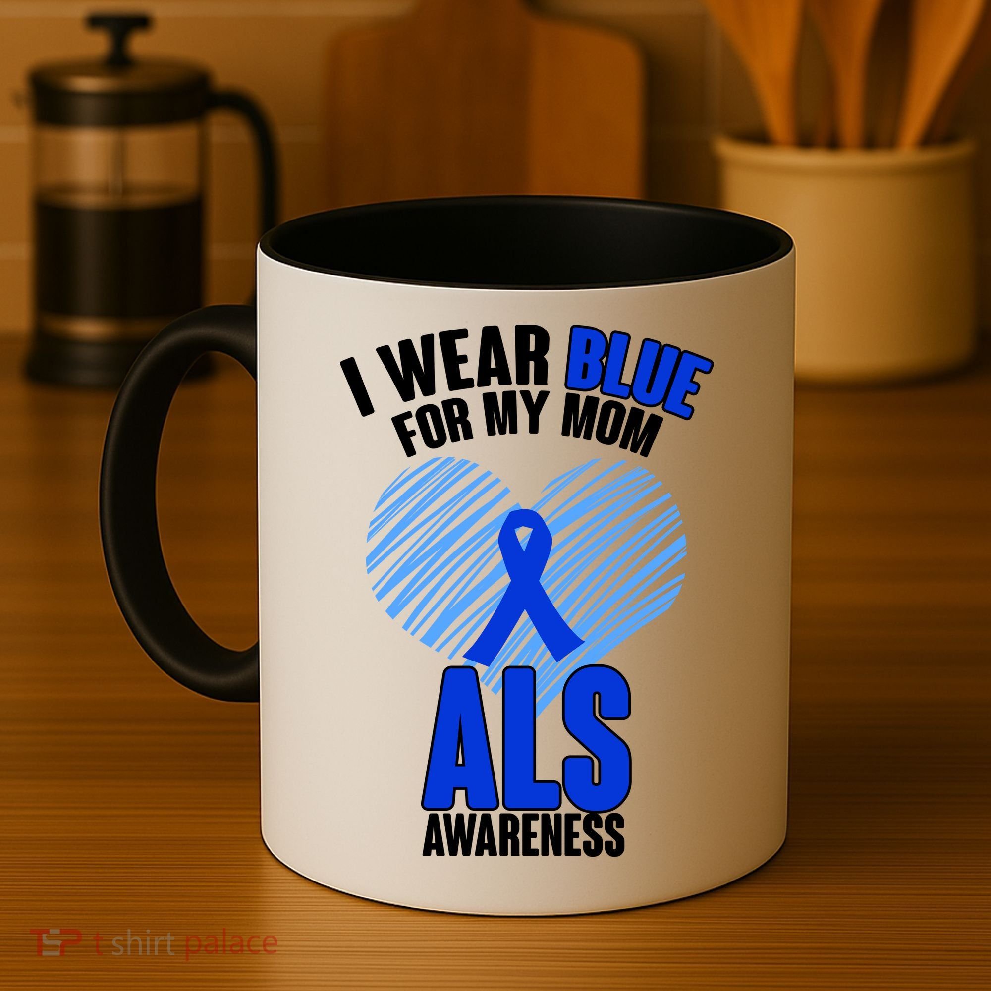 I Wear Blue For My Mom ALS Awareness Coffee Mug