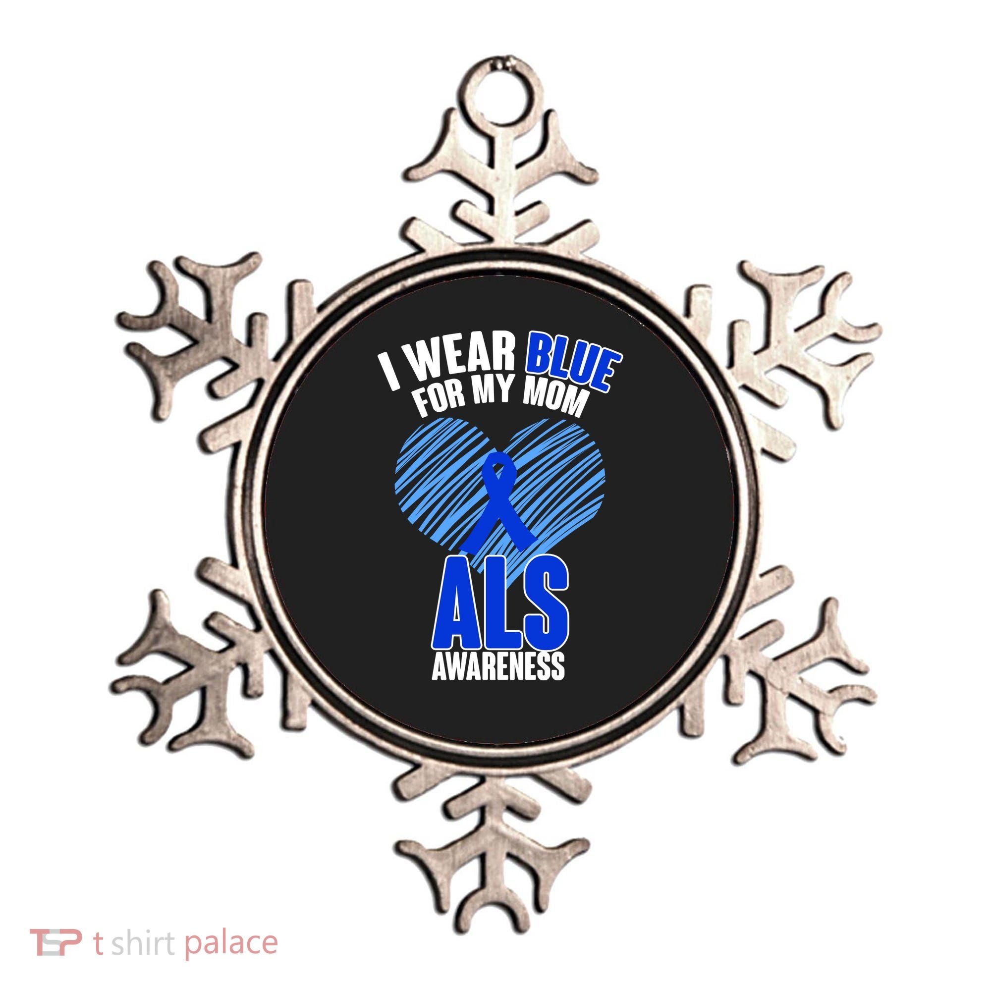 I Wear Blue For My Mom ALS Awareness Ornament