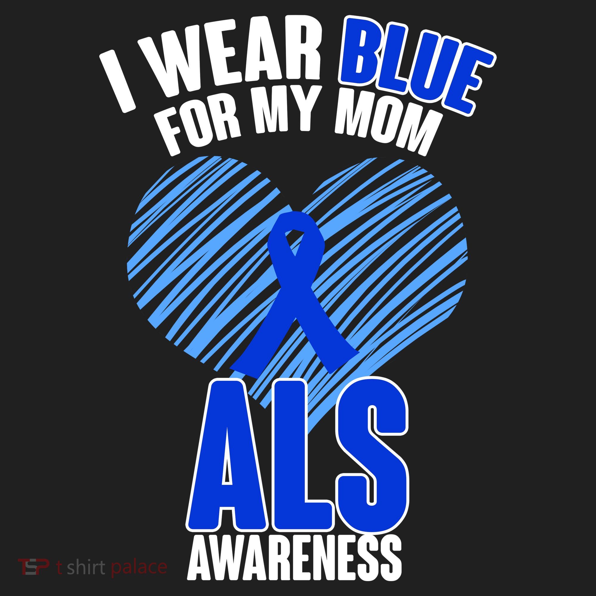 I Wear Blue For My Mom ALS Awareness Golf Towel