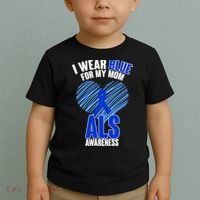 I Wear Blue For My Mom ALS Awareness Toddler T-Shirt thumb 2