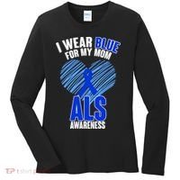 I Wear Blue For My Mom ALS Awareness Women's Long Sleeve Shirt thumb 0