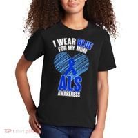 I Wear Blue For My Mom ALS Awareness Kids T-Shirt thumb 2
