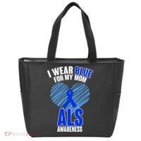I Wear Blue For My Mom ALS Awareness Tote Bag thumb 0