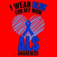 I Wear Blue For My Mom ALS Awareness Santa Hat thumb 1