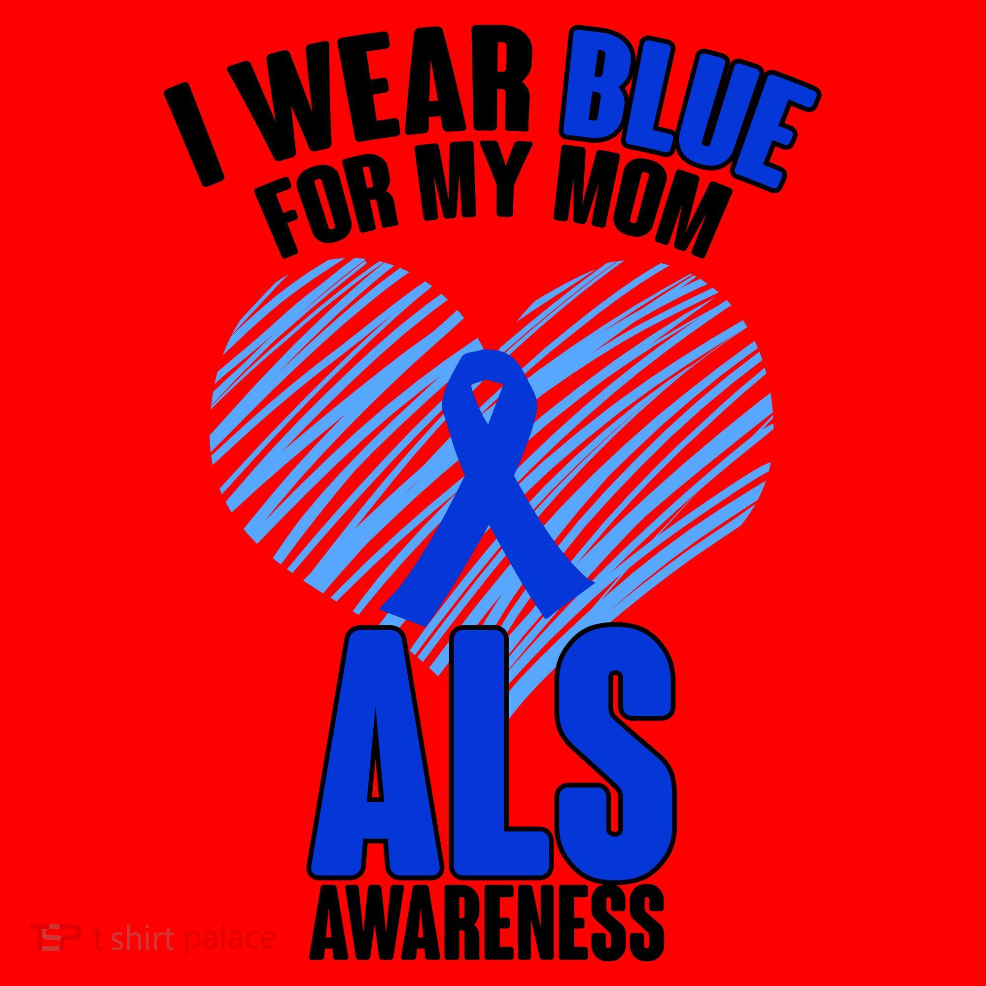 I Wear Blue For My Mom ALS Awareness Santa Hat