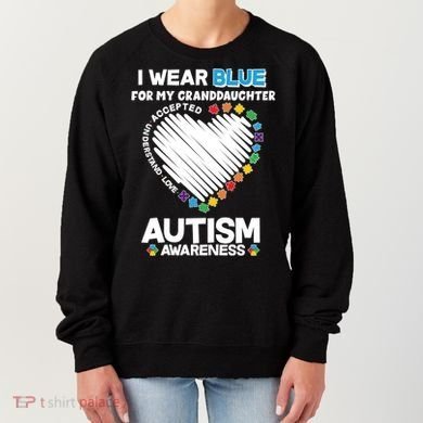 I Wear Blue For My Personalize Custom Text Autism Women's Sweatshirt