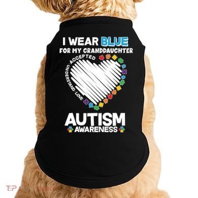 I Wear Blue For My Personalize Custom Text Autism Doggie Tank