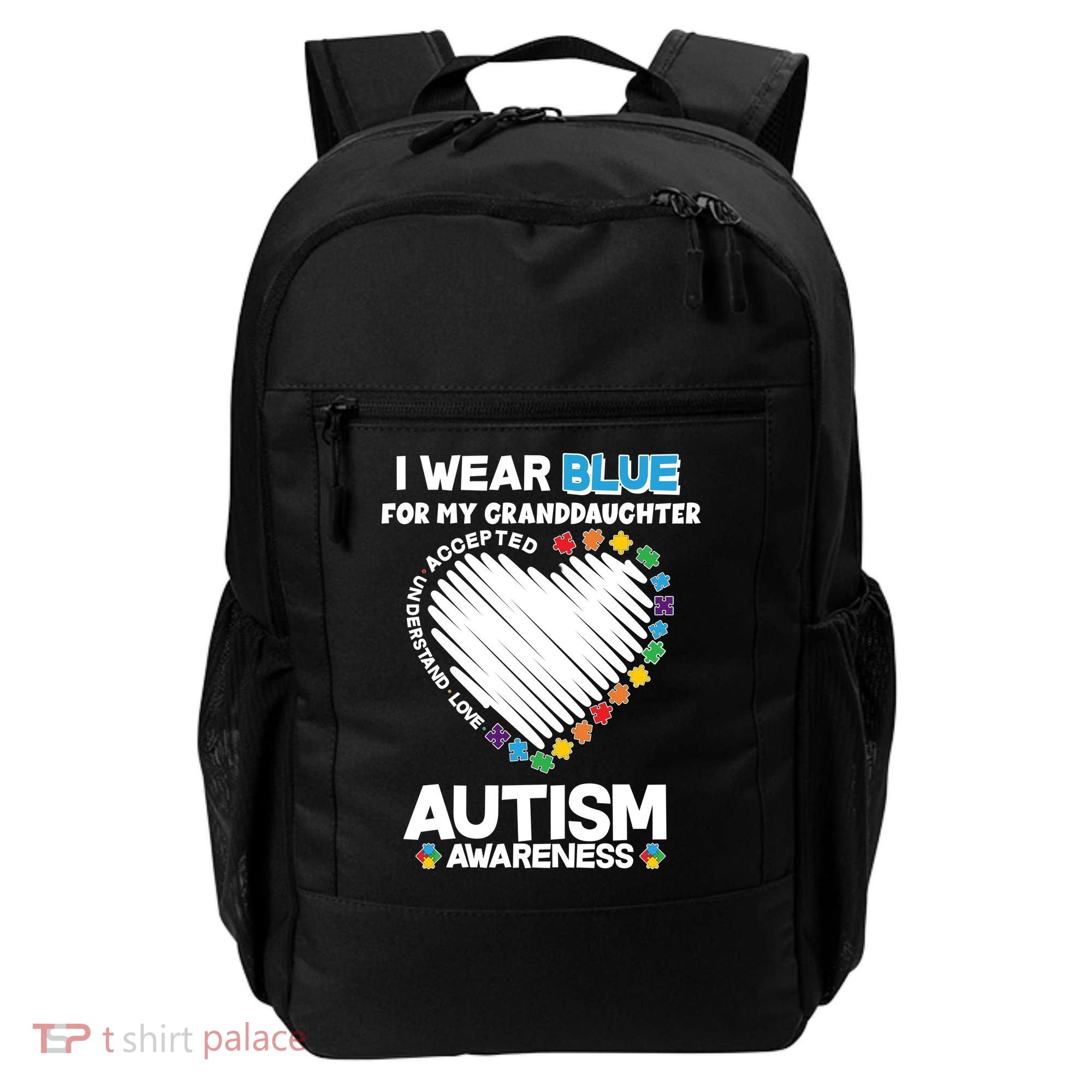 I Wear Blue For My Personalize Custom Text Autism Backpack
