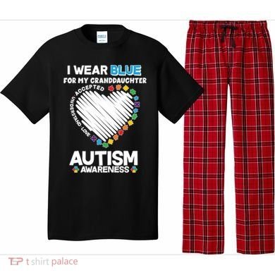 I Wear Blue For My Personalize Custom Text Autism Pajama Set