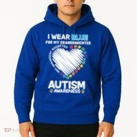 I Wear Blue For My Personalize Custom Text Autism Hoodie thumb 2