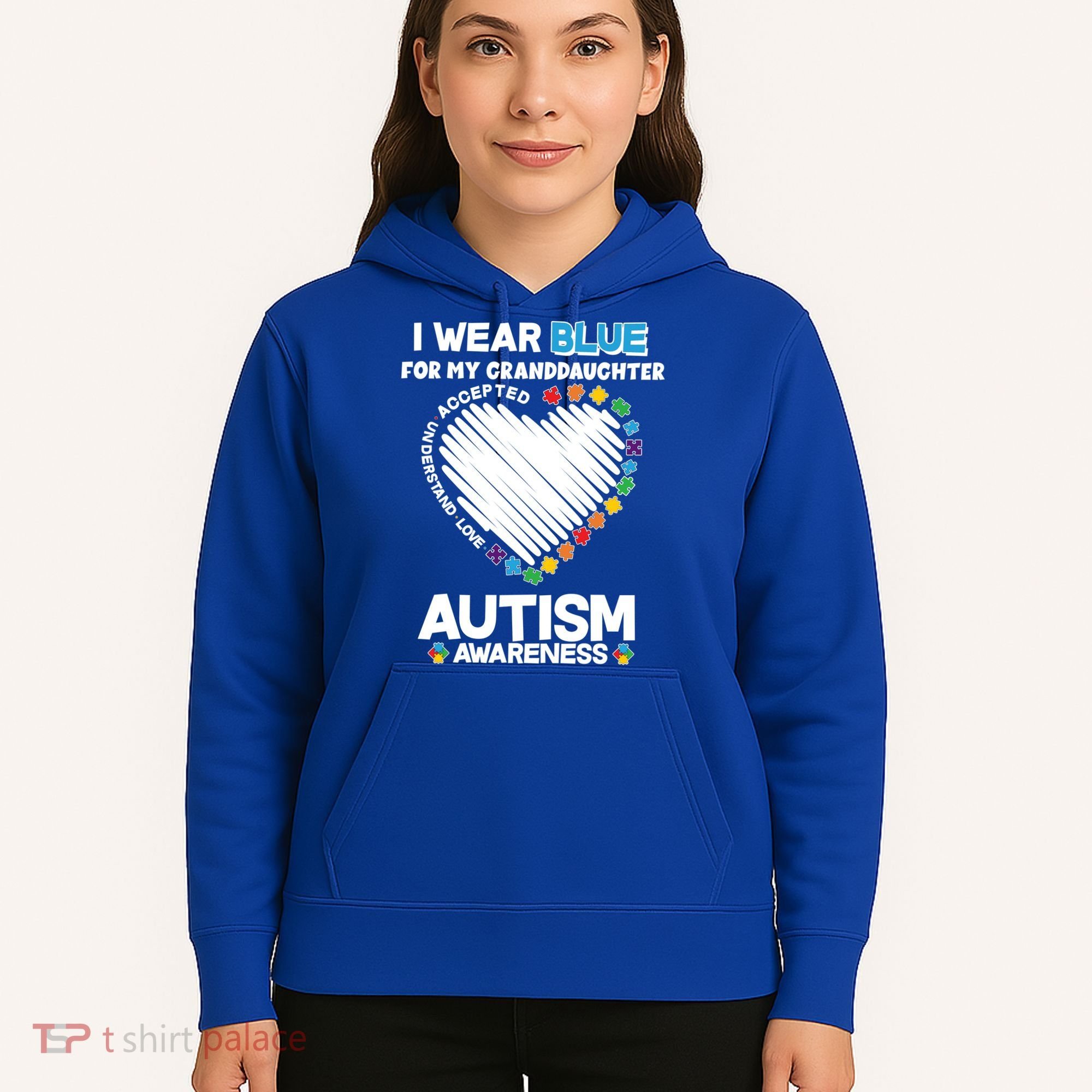 I Wear Blue For My Personalize Custom Text Autism Hoodie