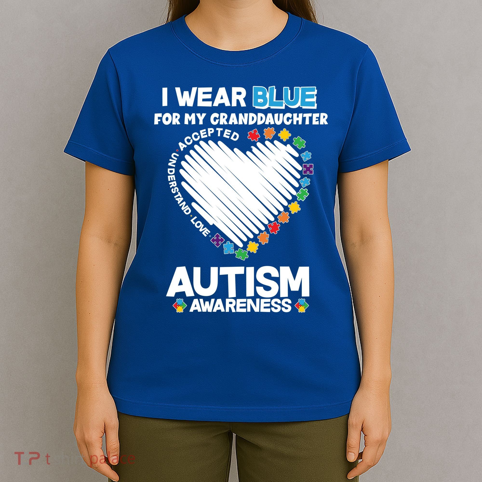 I Wear Blue For My Personalize Custom Text Autism T-Shirt