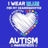 I Wear Blue For My Personalize Custom Text Autism T-Shirt thumb 7