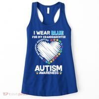 I Wear Blue For My Personalize Custom Text Autism Women's Tank Top thumb 0