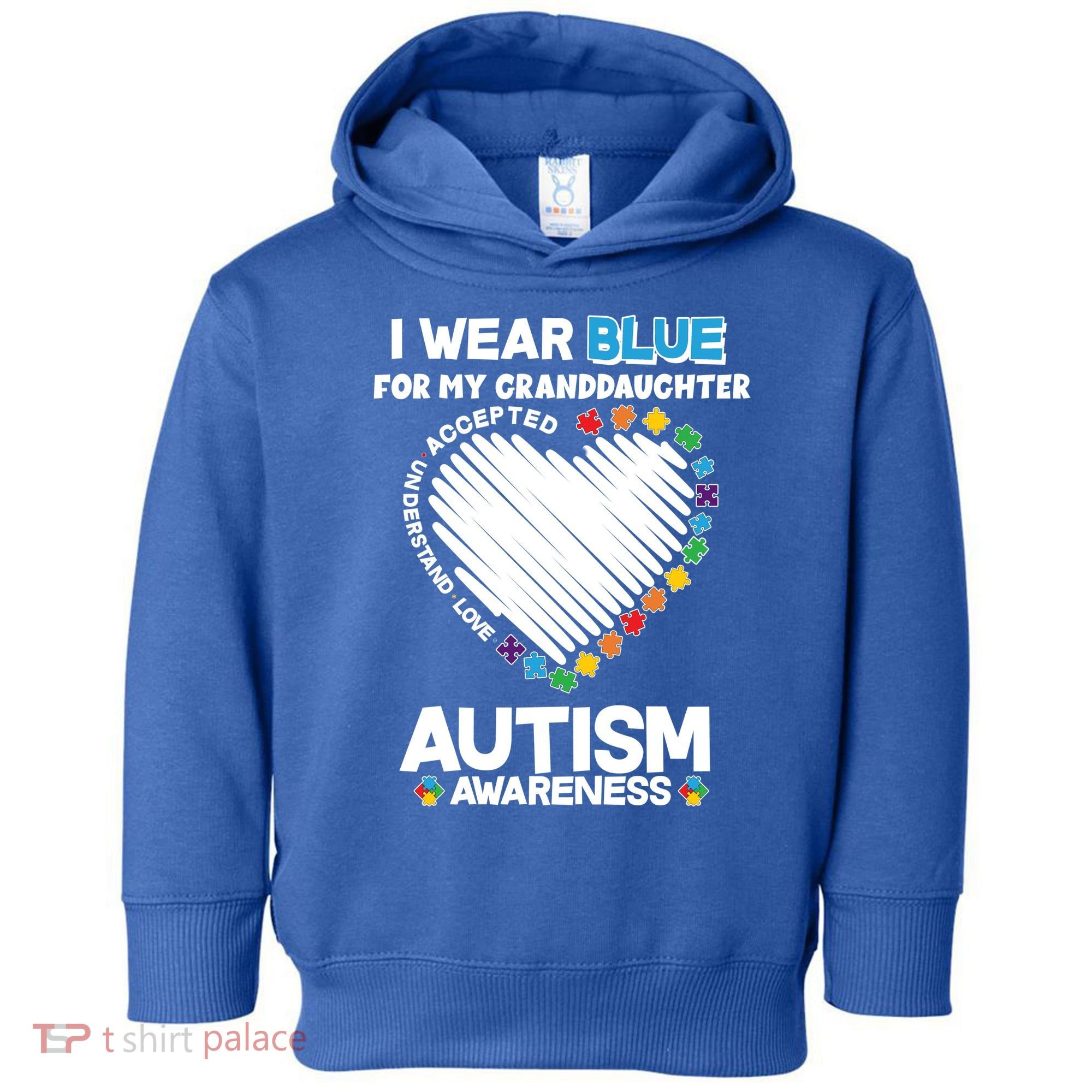 I Wear Blue For My Personalize Custom Text Autism Toddler Hoodie