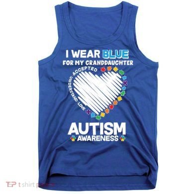 I Wear Blue For My Personalize Custom Text Autism Tank Top