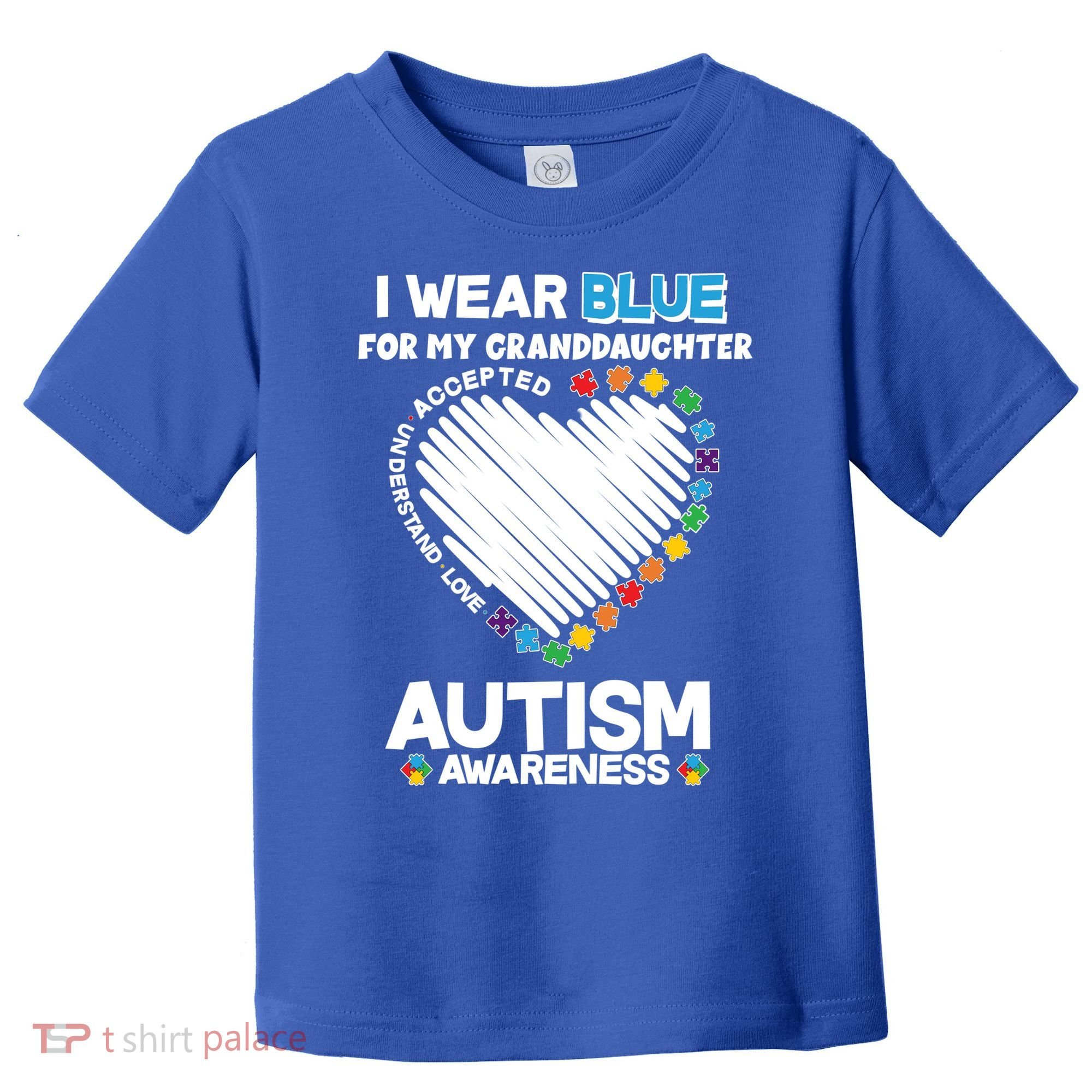 I Wear Blue For My Personalize Custom Text Autism Toddler T-Shirt