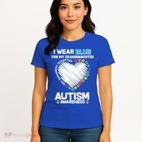 I Wear Blue For My Personalize Custom Text Autism Women's T-Shirt thumb 4