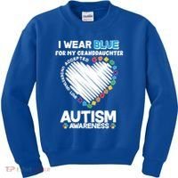 I Wear Blue For My Personalize Custom Text Autism Kids Sweatshirt thumb 0