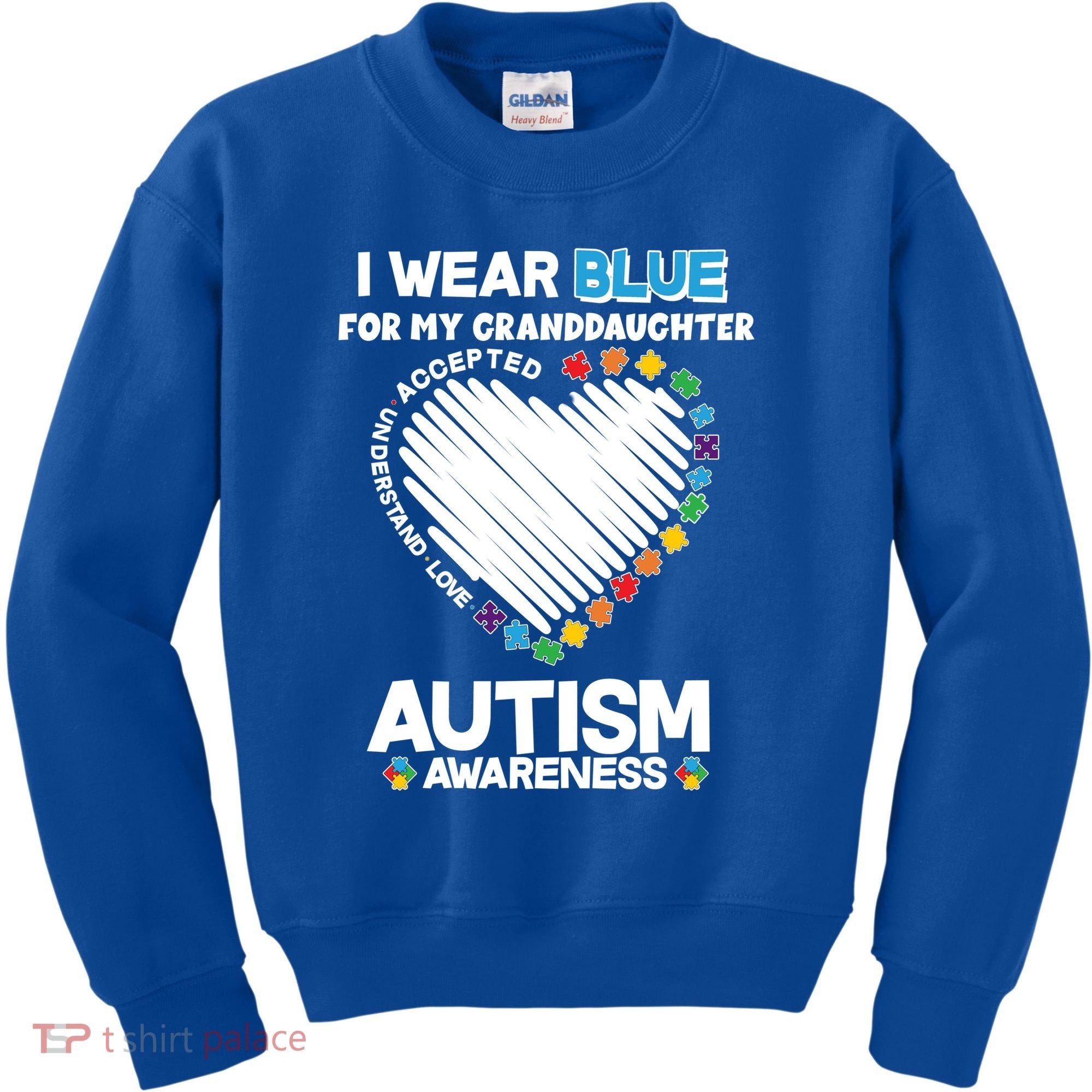 I Wear Blue For My Personalize Custom Text Autism Kids Sweatshirt