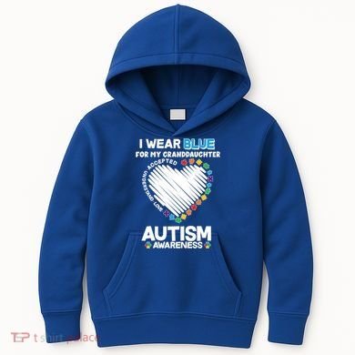 I Wear Blue For My Personalize Custom Text Autism Kids Hoodie