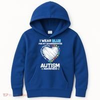 I Wear Blue For My Personalize Custom Text Autism Kids Hoodie thumb 0