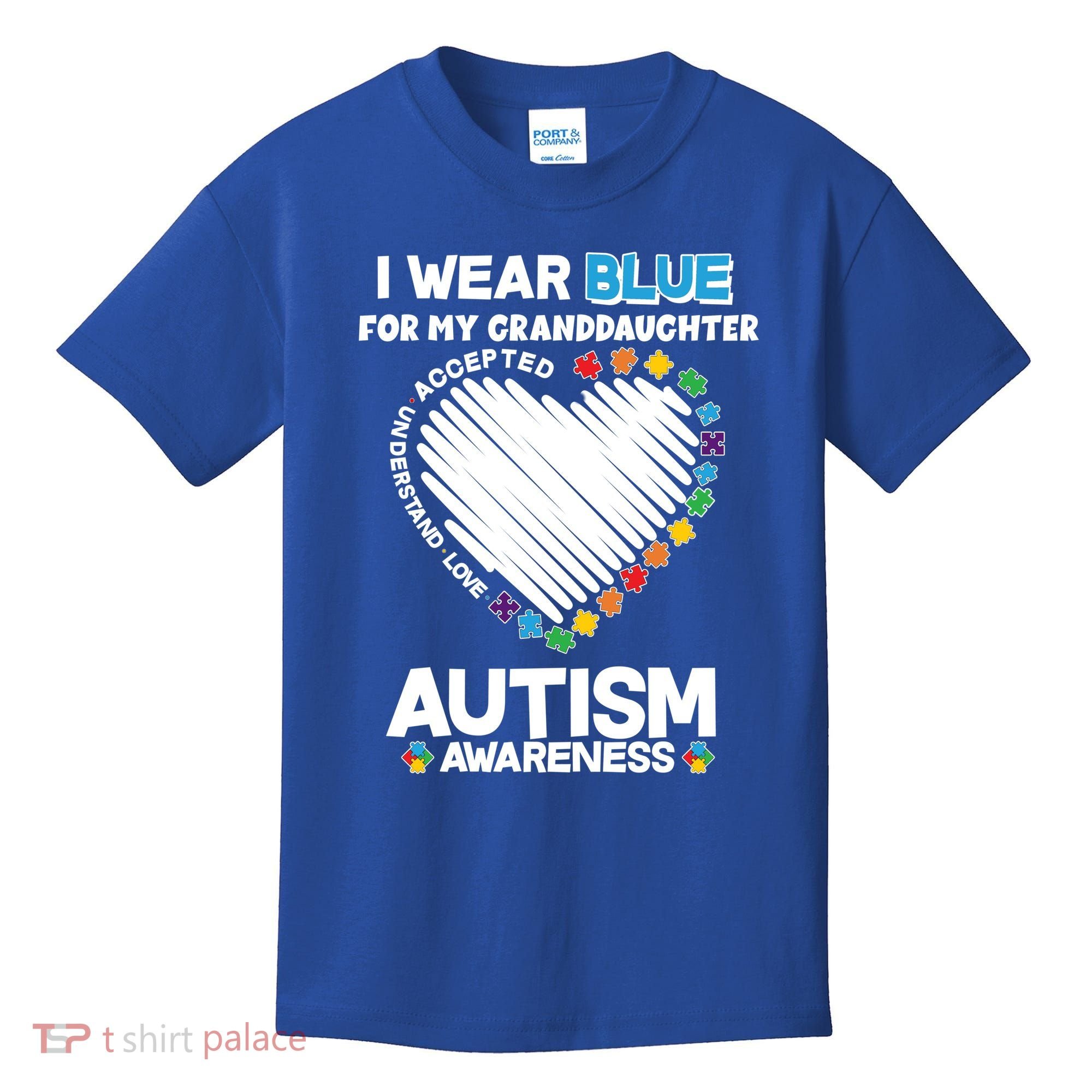 I Wear Blue For My Personalize Custom Text Autism Kids T-Shirt