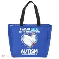 I Wear Blue For My Personalize Custom Text Autism Tote Bag thumb 0