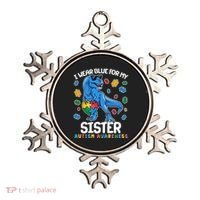 I Wear Blue For My Sister  Autism Awareness T-Rex Dinosaur Ornament thumb 0