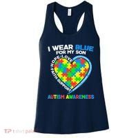 I Wear Blue For My Son Autism Awareness Heart Puzzle  Women's Tank Top thumb 0