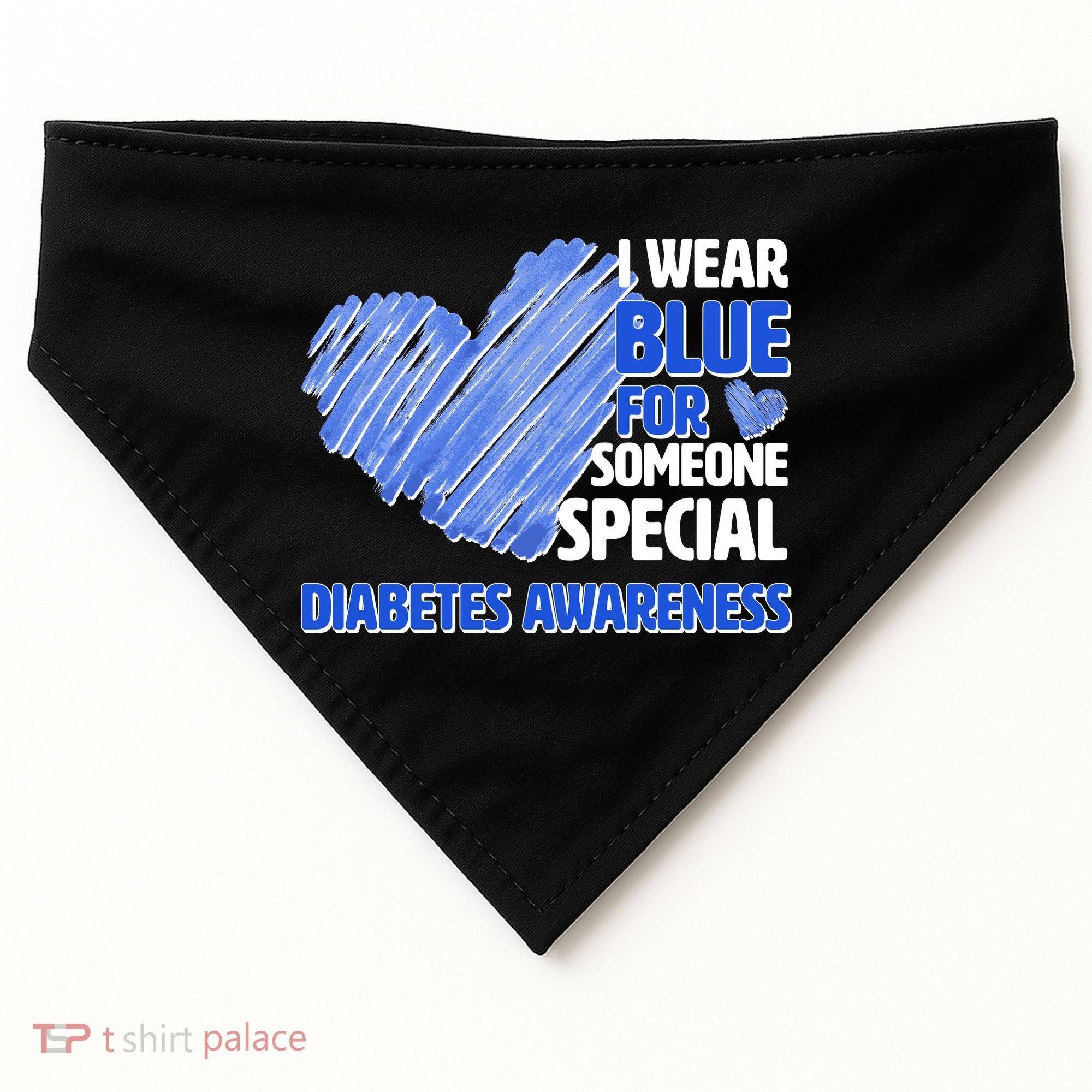 I Wear Blue For Someone Special Diabetes Awareness USA-Made Doggie Bandana