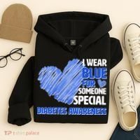 I Wear Blue For Someone Special Diabetes Awareness Hoodie thumb 4