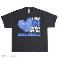 I Wear Blue For Someone Special Diabetes Awareness Urban Oversized Heavyweight T-Shirt thumb 0