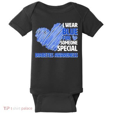I Wear Blue For Someone Special Diabetes Awareness Baby Bodysuit
