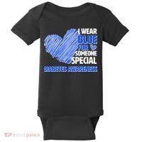I Wear Blue For Someone Special Diabetes Awareness Baby Bodysuit thumb 0