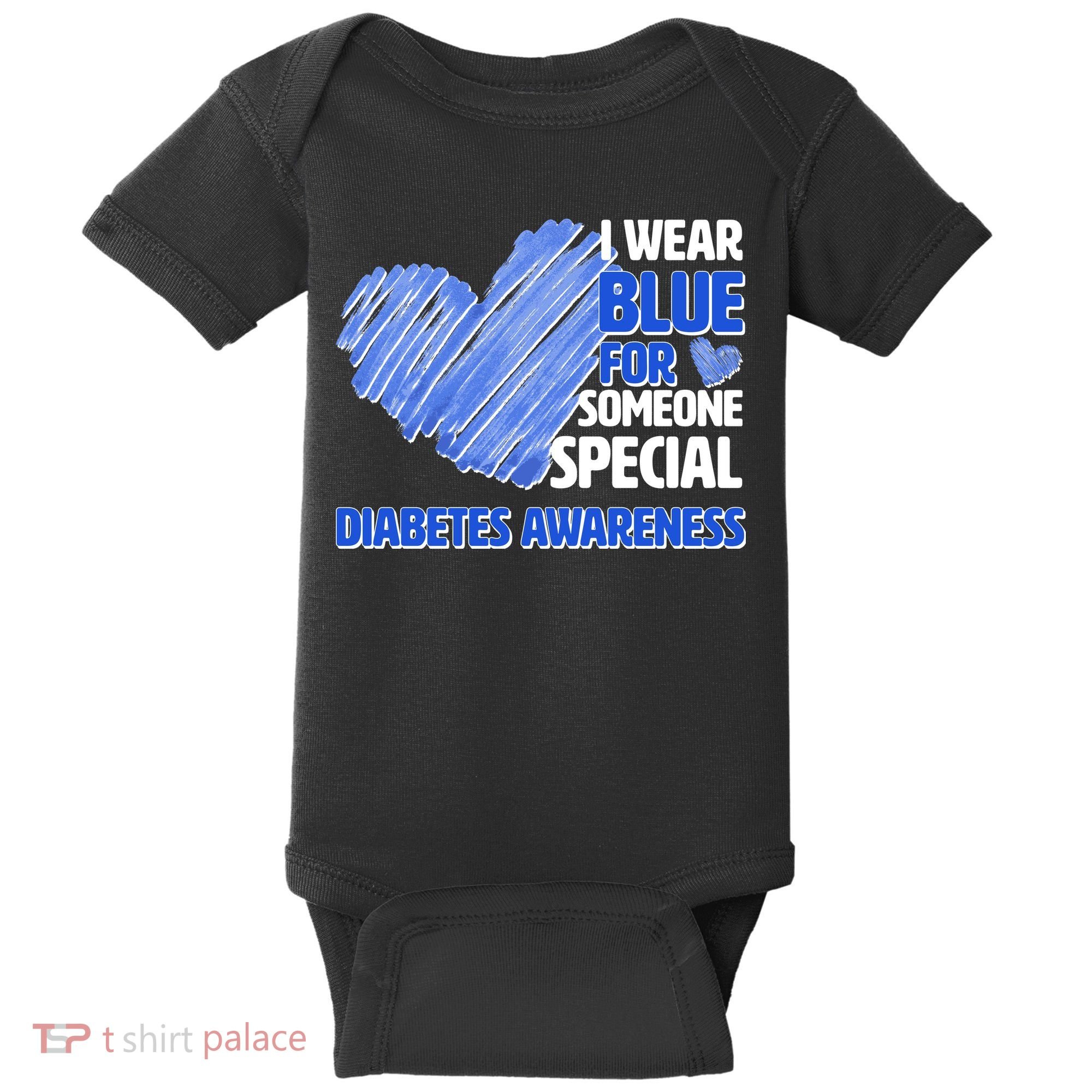 I Wear Blue For Someone Special Diabetes Awareness Baby Bodysuit
