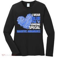 I Wear Blue For Someone Special Diabetes Awareness Women's Long Sleeve Shirt thumb 0