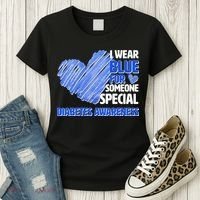 I Wear Blue For Someone Special Diabetes Awareness Women's T-Shirt thumb 3