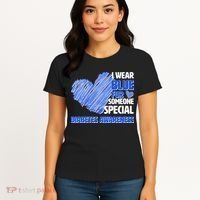 I Wear Blue For Someone Special Diabetes Awareness Women's T-Shirt thumb 4