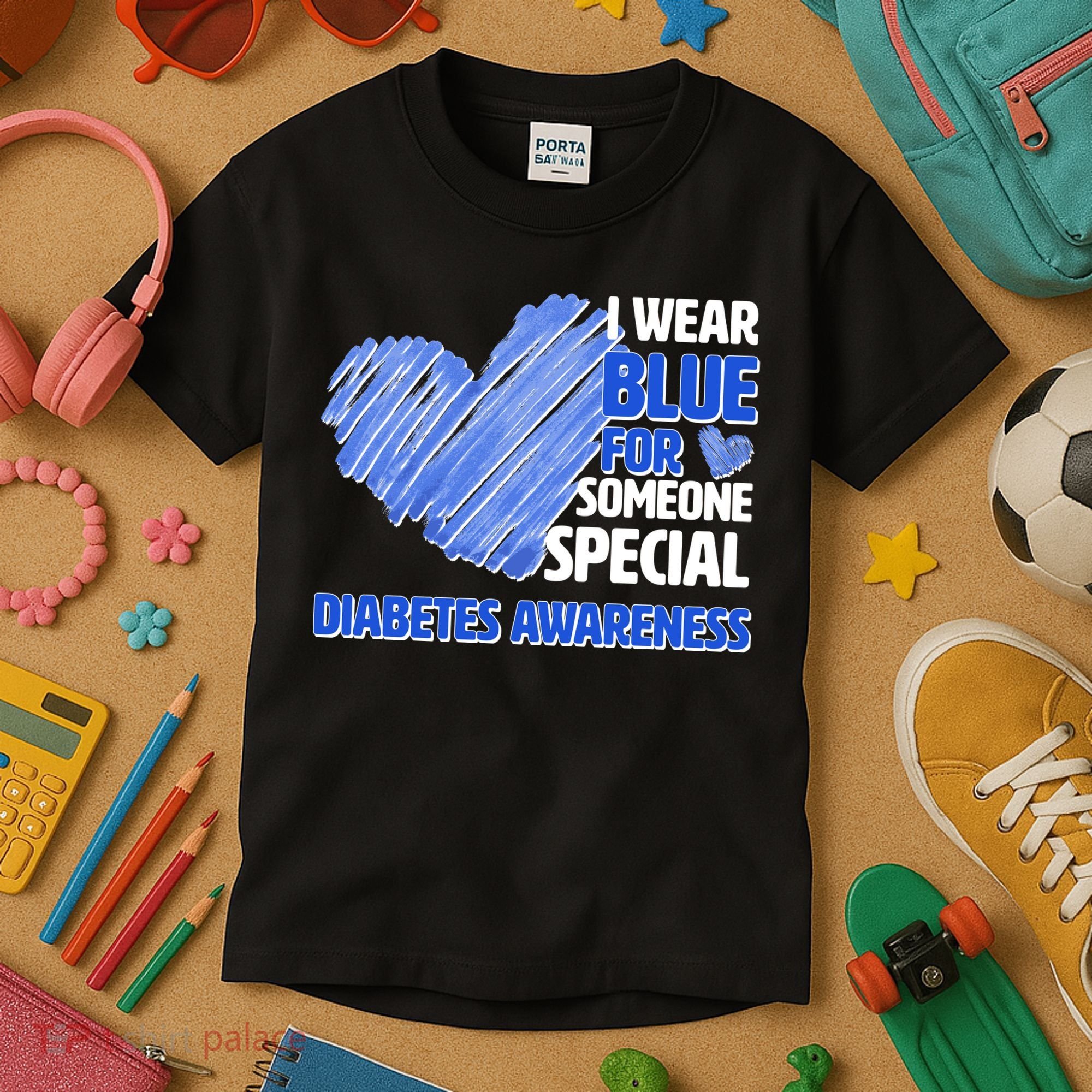 I Wear Blue For Someone Special Diabetes Awareness Kids T-Shirt